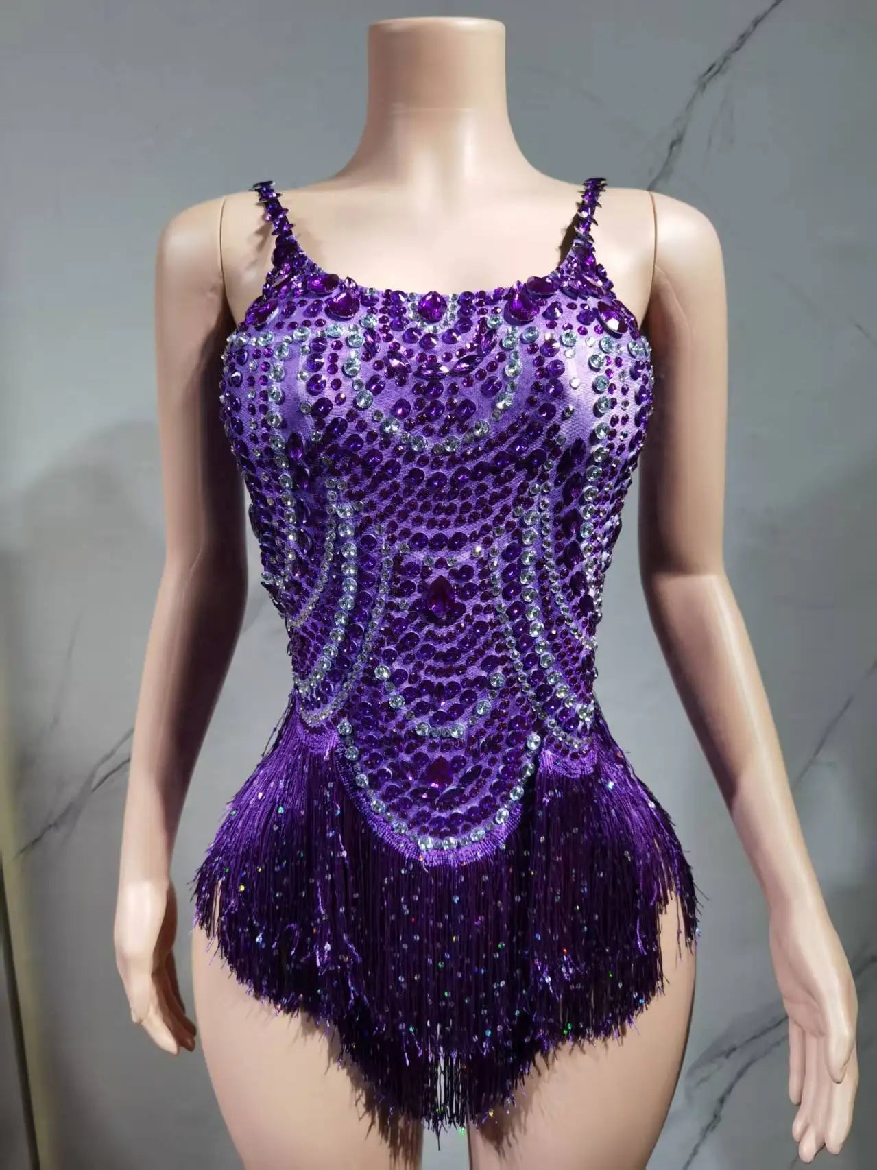 The Stardust Festival Fringe Bodysuit – Luxury Rhinestone Tassel Showgirl Costume | Bodysuit | Wiccan Center