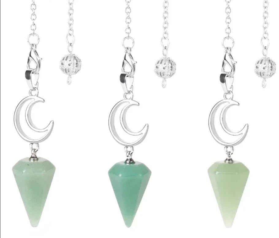 Crystal Crescent Moon Pendulums | Pendulums | Wiccan Center
