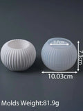 S/M/L Stripe Candle Cup Silicone Mold DIY Handmade Round Flowerpot Plaster Resin Candlestick Craft Casting Molds Home Decor
