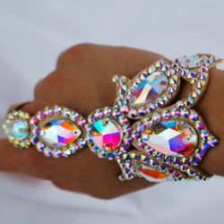 Rhinestone Cuff Hand Chain | Bracelets | Wiccan Center