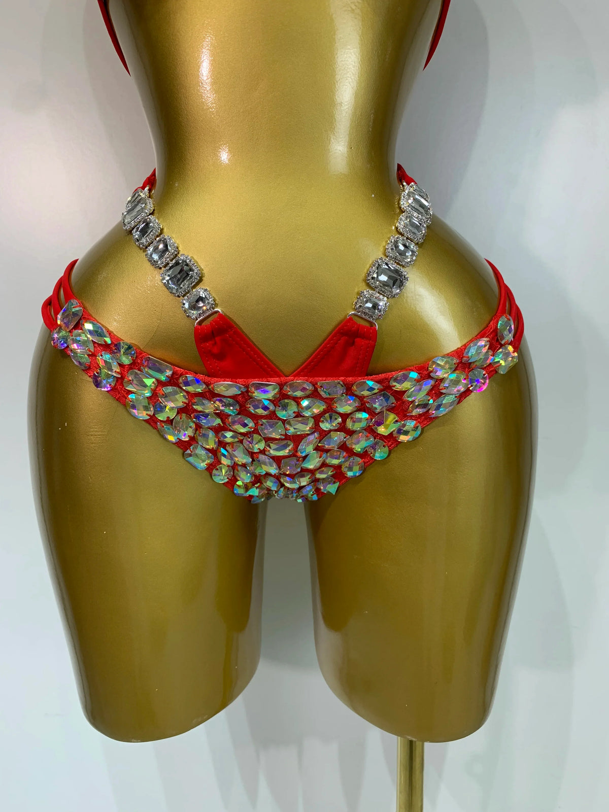 Crystal Diamond Bikini Two-Piece Set Sparkle Stage Performance Outfit | Costume Sets | Wiccan Center