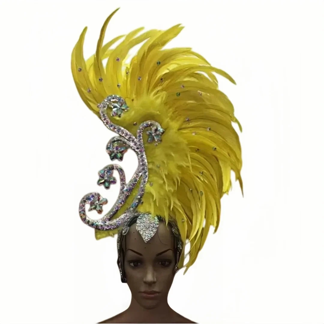 The Stardust Royal Plume – Feathered Carnival & Cabaret Stage Headdress | | Wiccan Center
