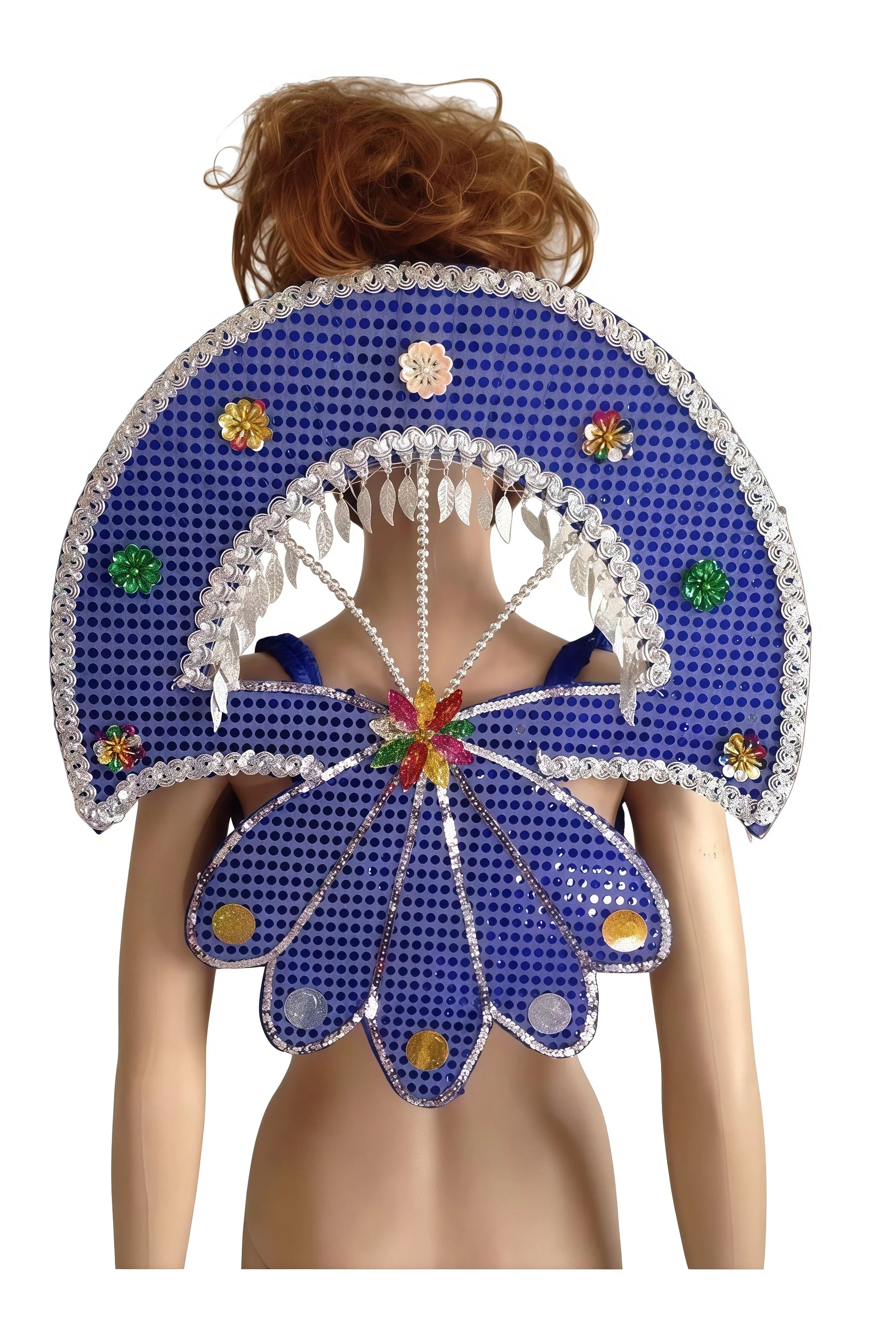 Sequined Butterfly-Style Costume Backpiece with Draped Chain | Back Pieces | Wiccan Center