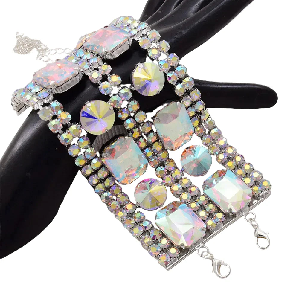 Glass Rhinestone Cuff