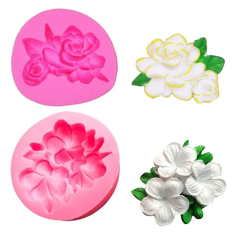 Frangipani Gardenia Flower Silicone Candle Mold DIY Handmade Soap Soy Wax Scented Candle Plaster Ornaments Molds Home Decor