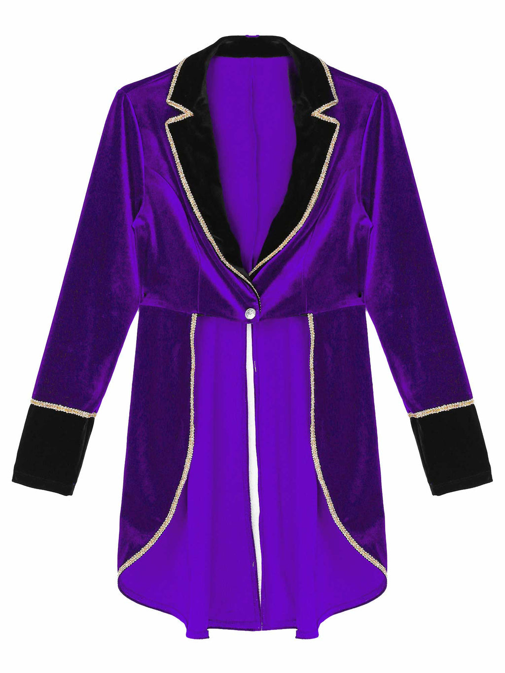 Velvet Circus Ringmaster Gold-Trimmed Swallow-Tail Blazer Coat | Jackets | Wiccan Center
