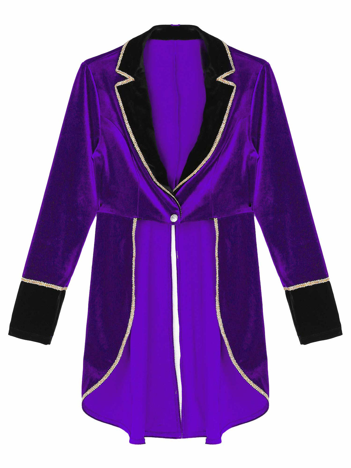 Velvet Circus Ringmaster Gold-Trimmed Swallow-Tail Blazer Coat | Jackets | Wiccan Center
