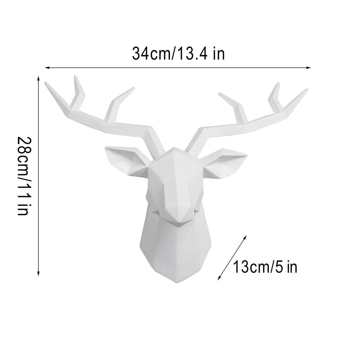 Deer Head Sculpture Animal Statue Figurines Wall Hanging Creative Elk Art Antlers Statuette for Office Decoration Wall Mount | | Wiccan Center