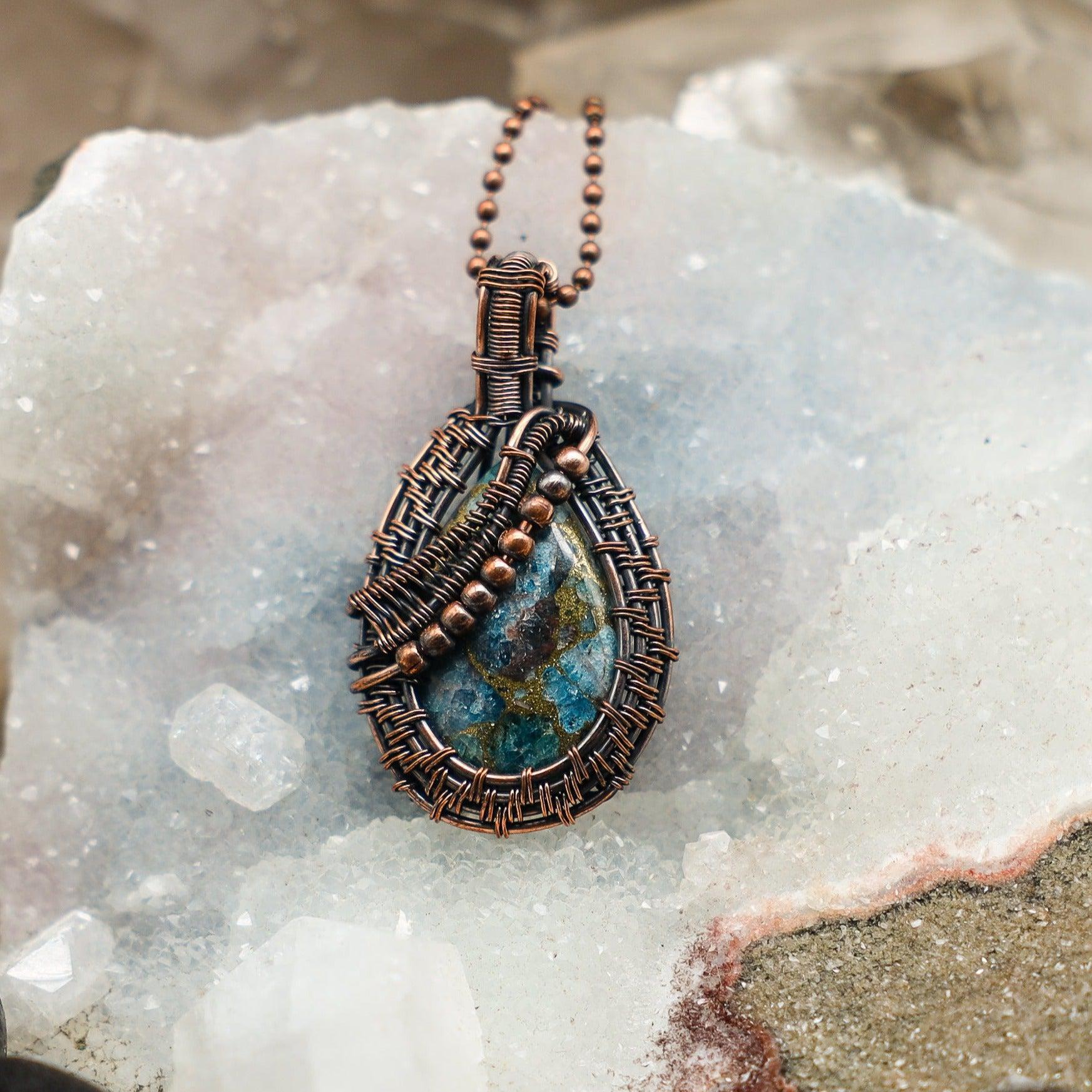 Sea Sediment Jasper Wire Wrap Pendant
