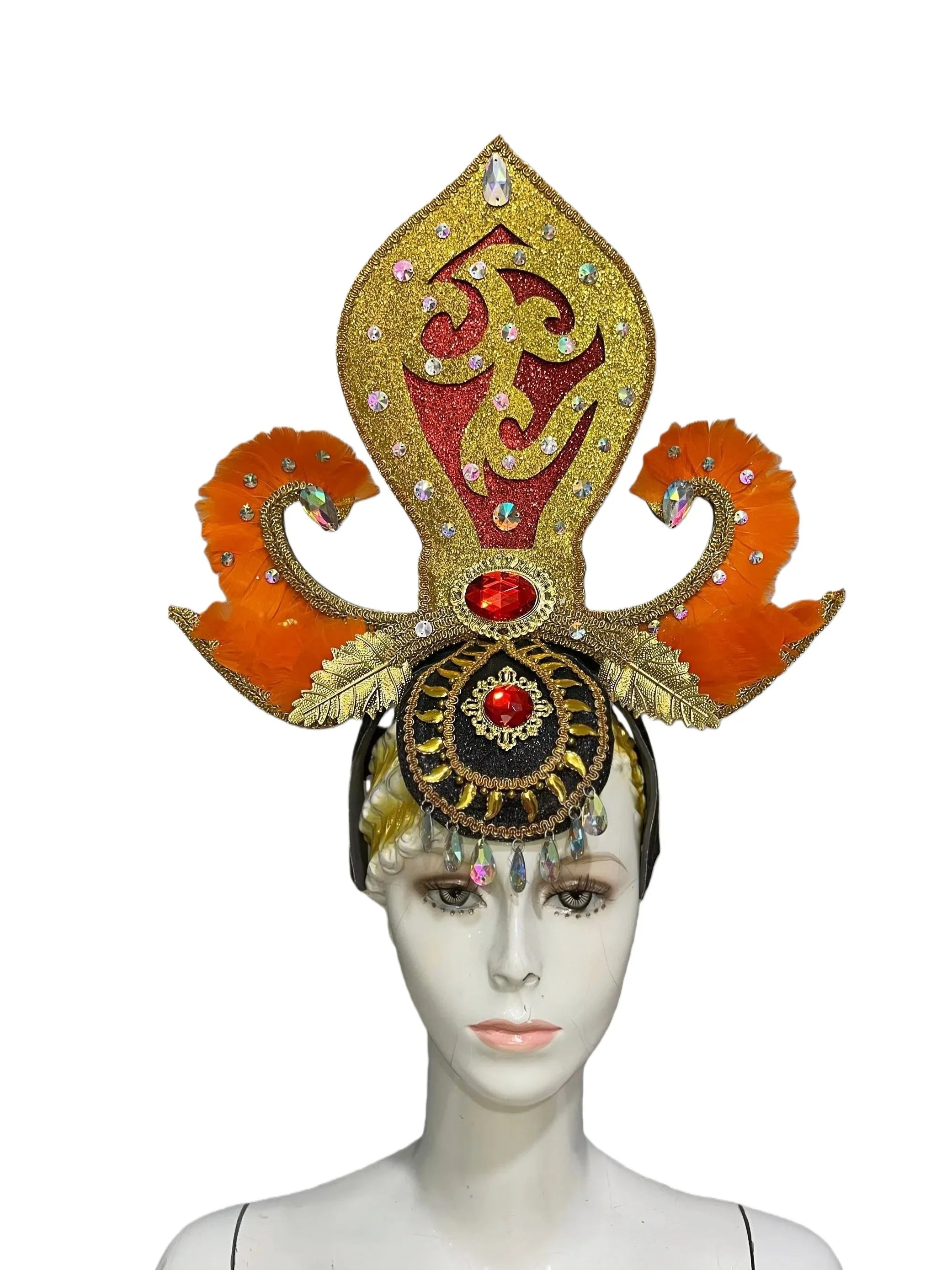 FASHIONABLE AND EXQUISITE HEADDRESS FEATHERS SAMBA DANCE CARNIVAL HALLOWEEN PARTY LATIN DANCE BAR PERFORMANCE HAT MASQUERADE