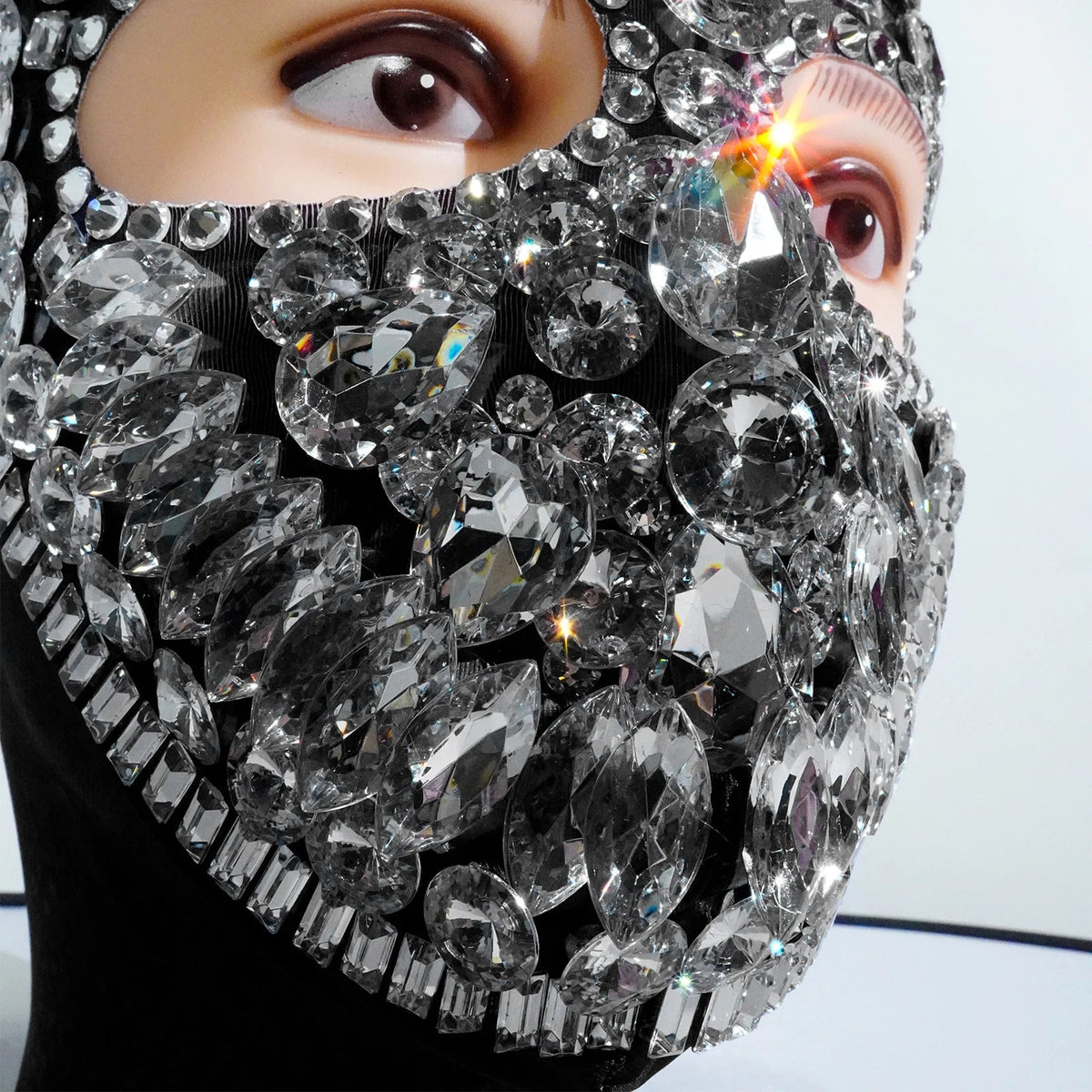 Super Shiny Rhinestone Full Face Headwear Mask | Masks | Wiccan Center
