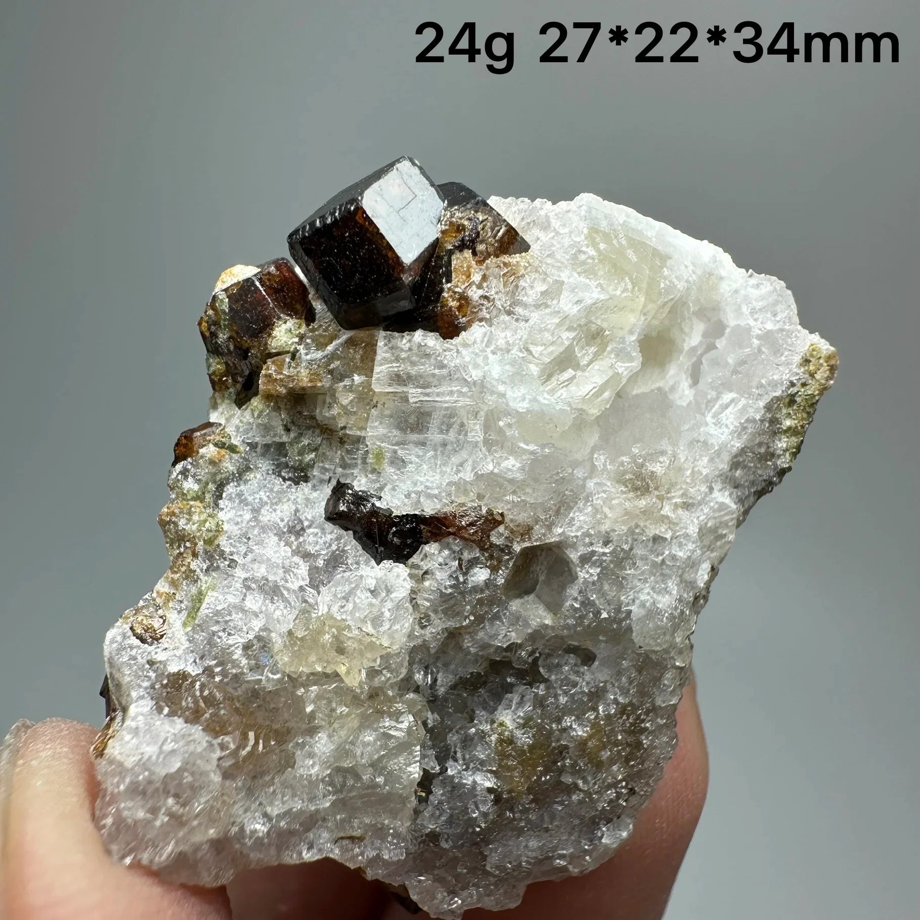 Natural Dark Brown Andradite Garnet Cluster Raw Crystal Mineral Specimen Calcite Matrix Healing Stone Home Decoration