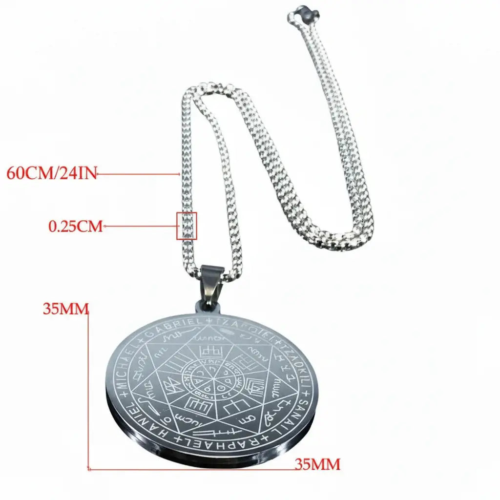 Seal of Solomon protection pendant Seven Archangels Amulet Necklace