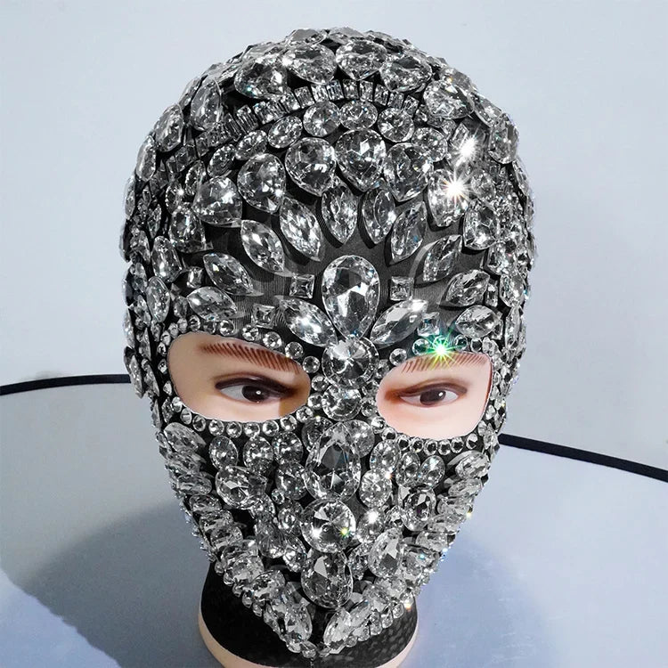Super Shiny Rhinestone Full Face Headwear Mask | Masks | Wiccan Center