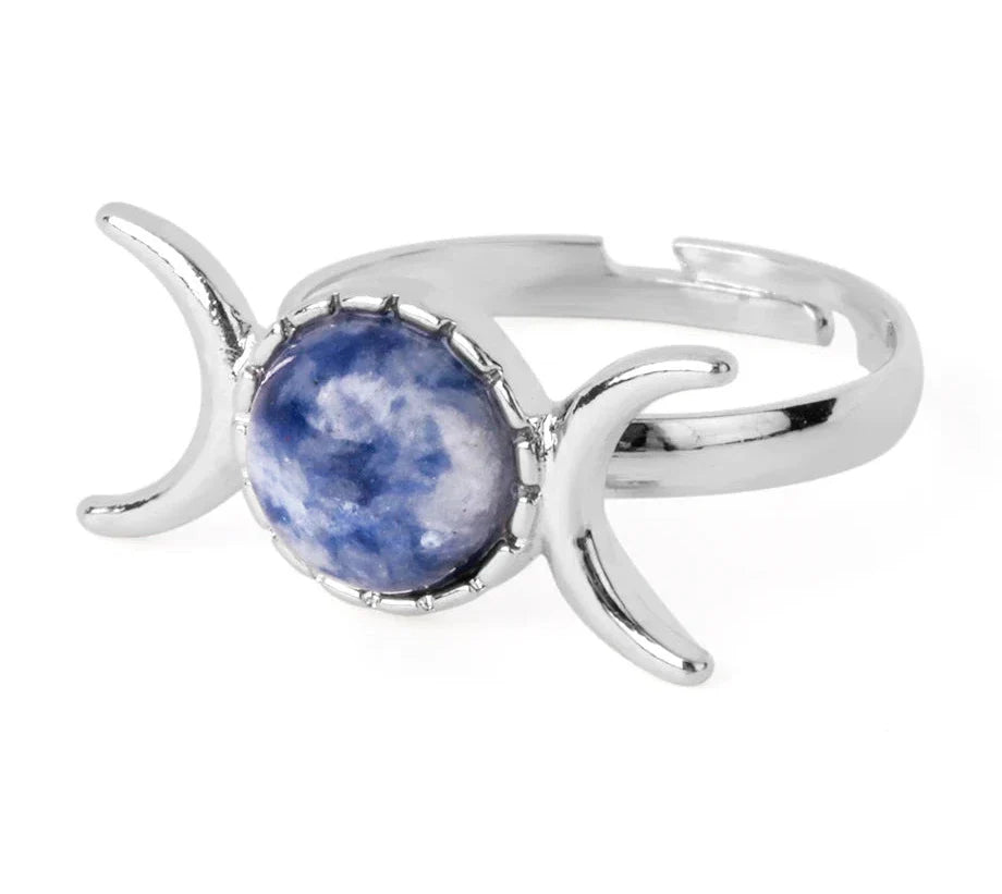 Crystal Triple Moon Rings | Ring | Wiccan Center