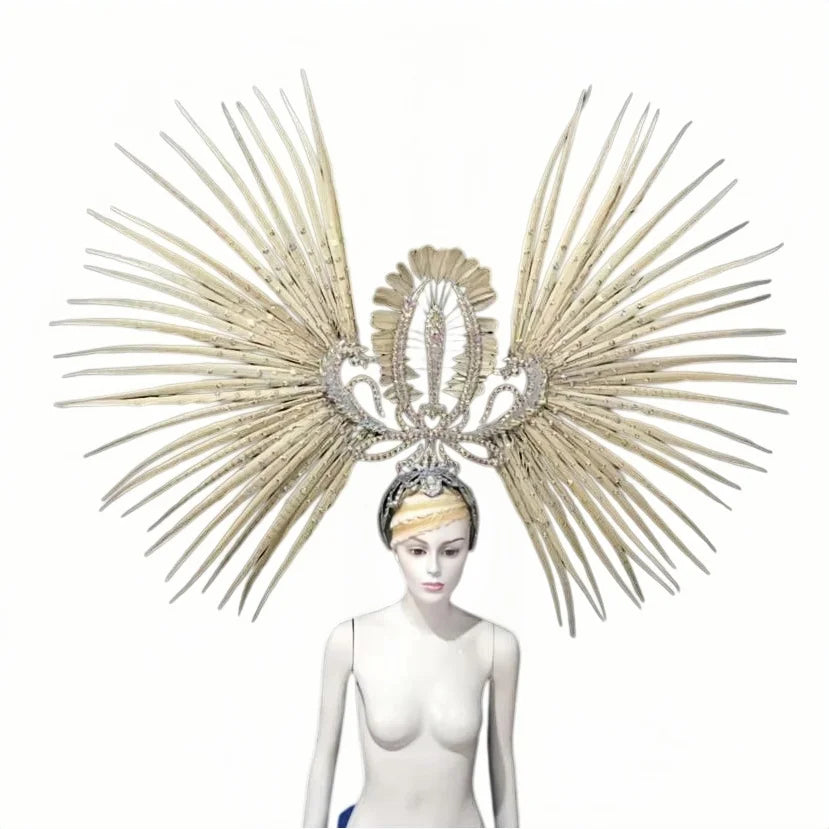 The Stardust Tropicana Samba Crown – Feather & Rhinestone Stage Headdress | Headdress | Wiccan Center