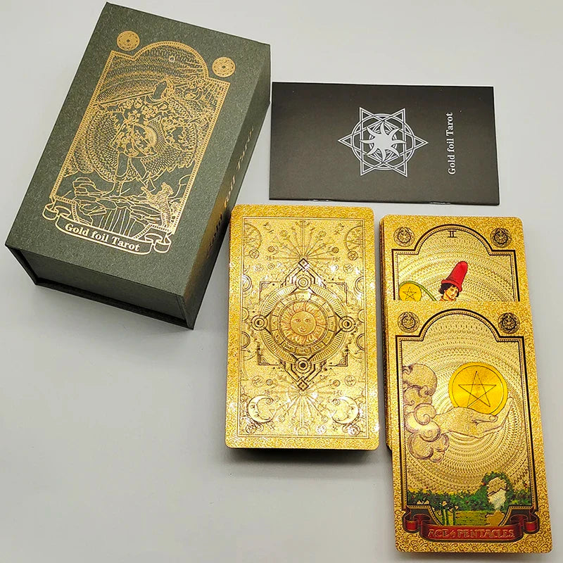 New Plastic Rider Waite Tarot Hot Stamping Gold Foil Tarot Exquisite Board Game Divination Cards For Collection | | Wiccan Center