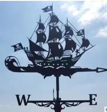 Metal Weathervane,Witch Iron Weather Vane,Sea Rover Wind Direction Indicator,Garden Decoration,Outdoor Roof Decoration,Gardening
