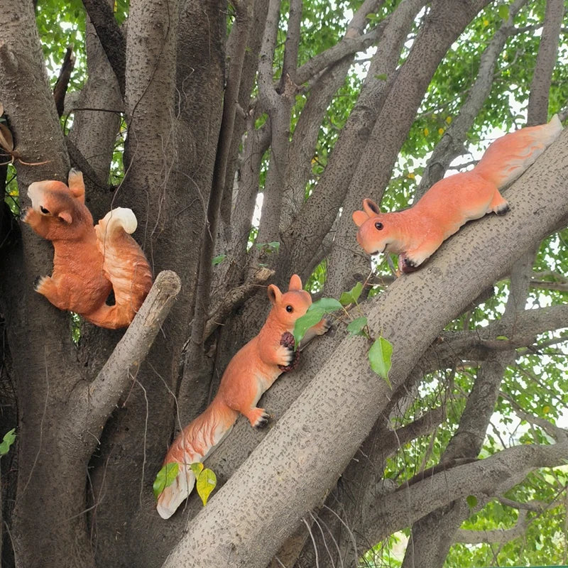 Squirrel Figurine Statues Tree Climber Sculpture Hanging Tree Garden Statue Hugger Decorations Outdoor Gifts Garden Decor Resin | | Wiccan Center