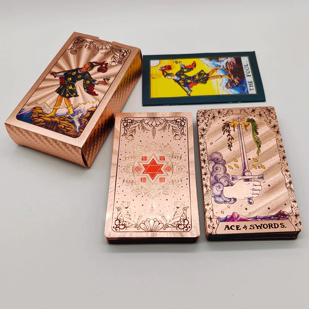 Cost Worthy Luxe Gold Foil Tarot Deck With Nice Plastic Package Board Game of Oracle Cards For Beginners | | Wiccan Center