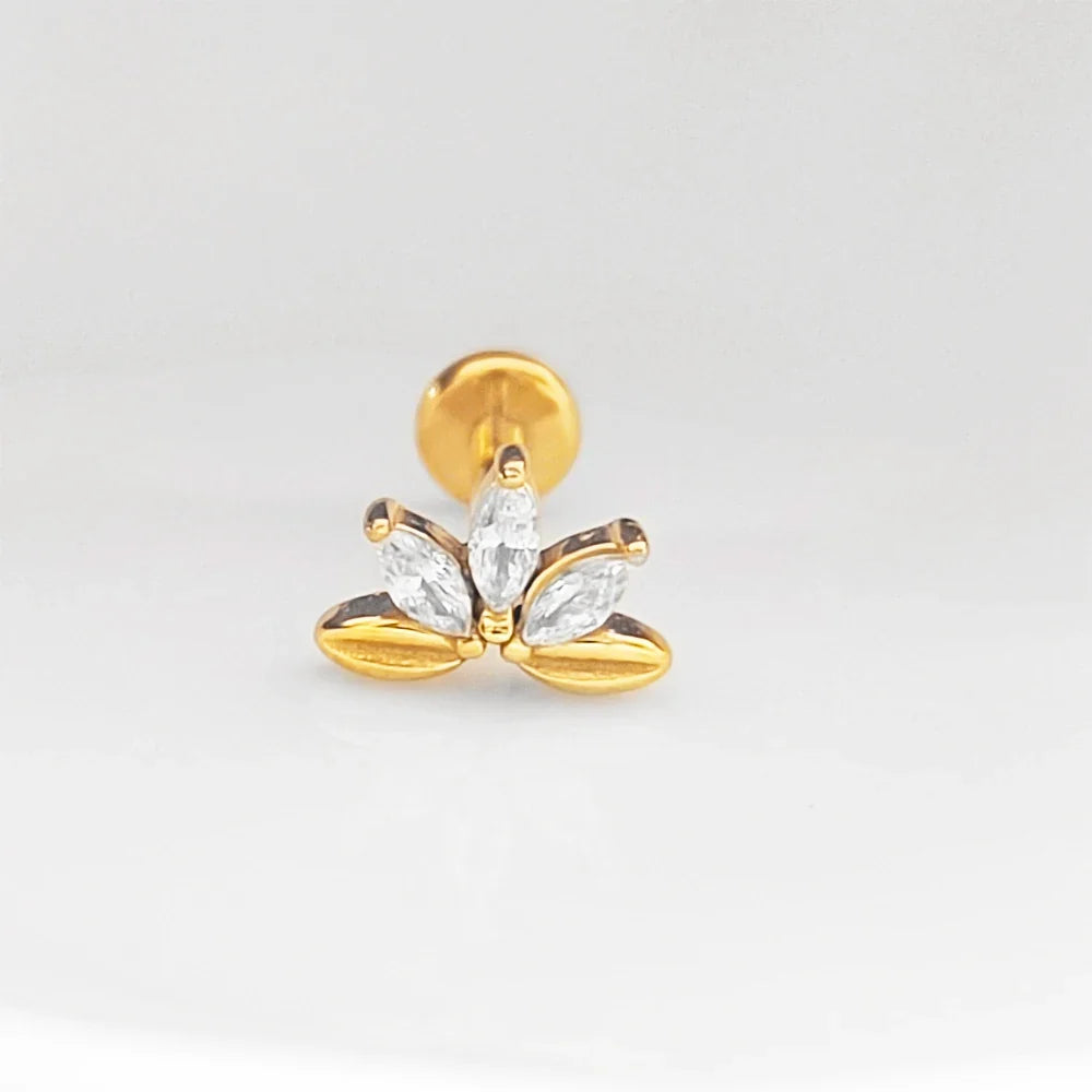 Lightning Internal Thread Labret Piercing Crown Bee Flowers Cartilage Earring Tragus Conch 316L Stainlesss Steel Body Jewelry | | Wiccan Center