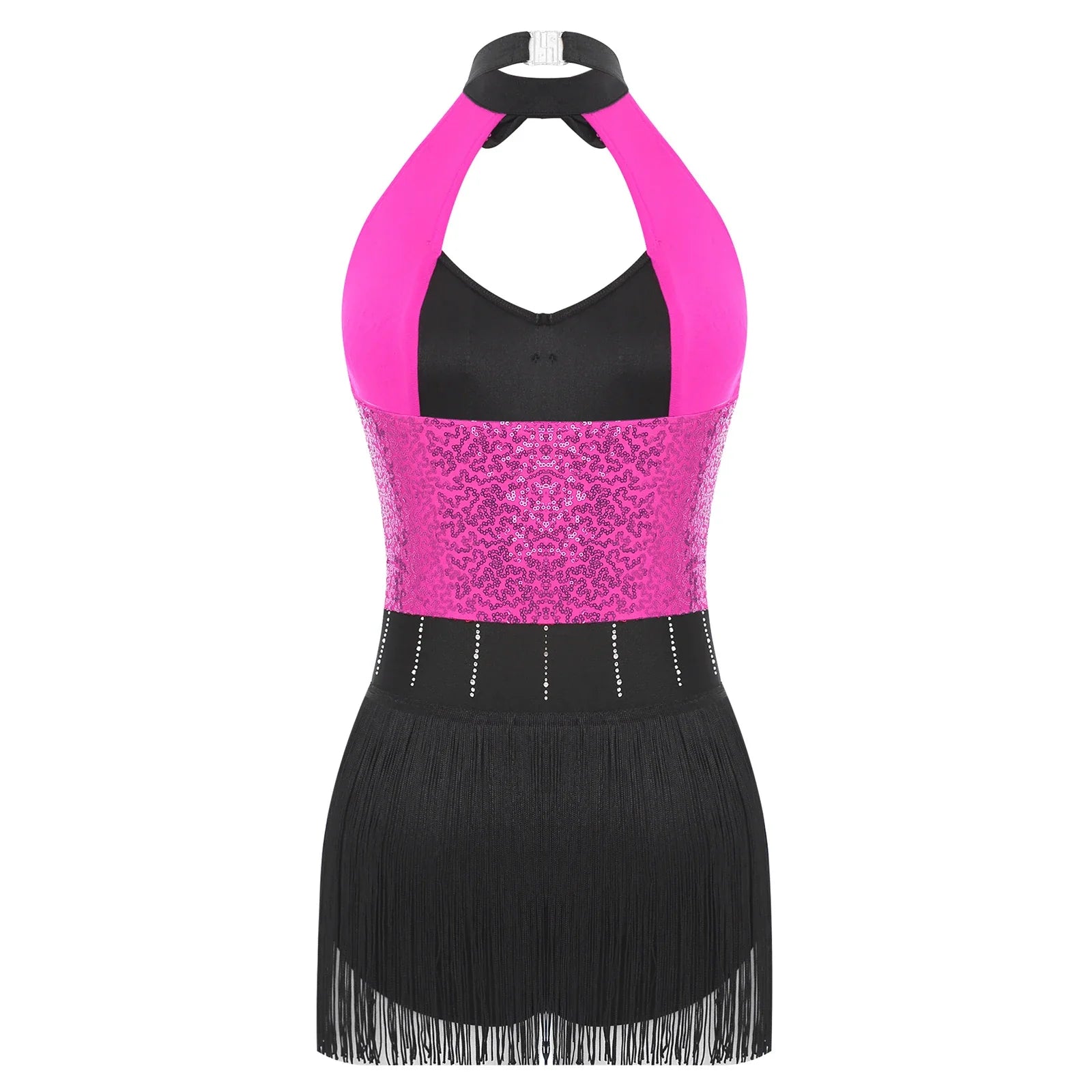 The Stardust Tuxedo Tassel Bodysuit – Luxury Sequins & Rhinestone Showgirl Leotard