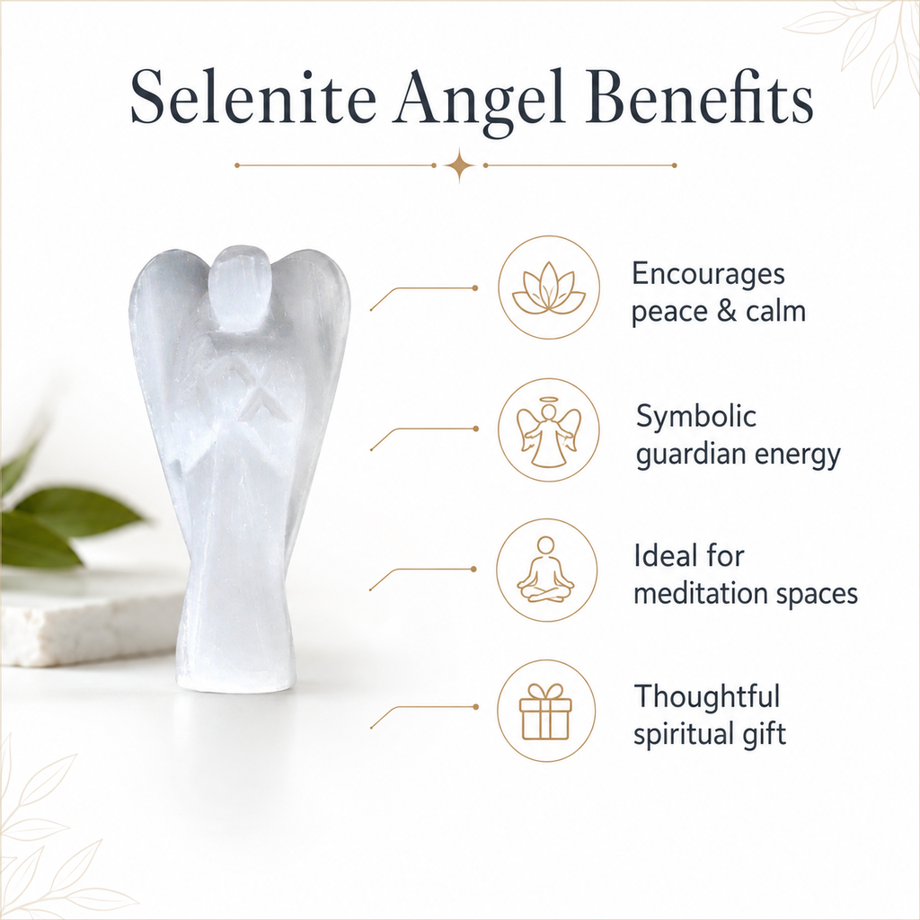 Selenite Crystal Angel Pocket Guardian