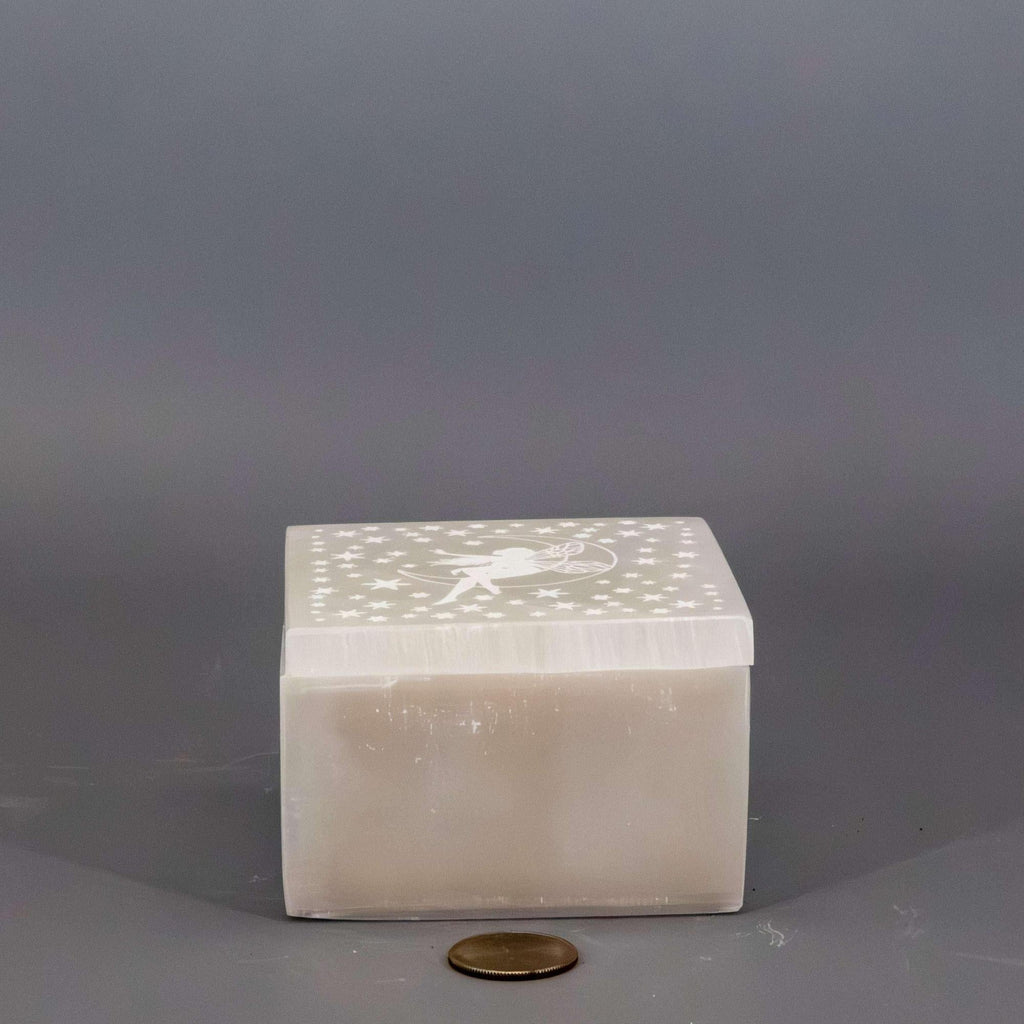 Selenite "Forest Fairy" Jewelry Box