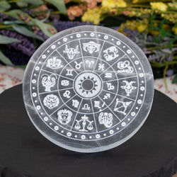 Zodiac Selenite Charging Plate | Religious Items | Wiccan Center