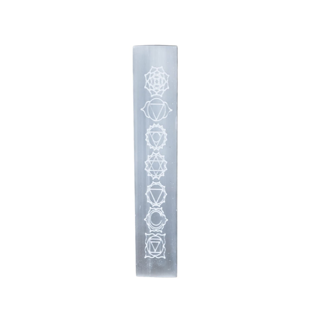 Selenite Chakra Engraved Charging Plate | Crystals | Wiccan Center