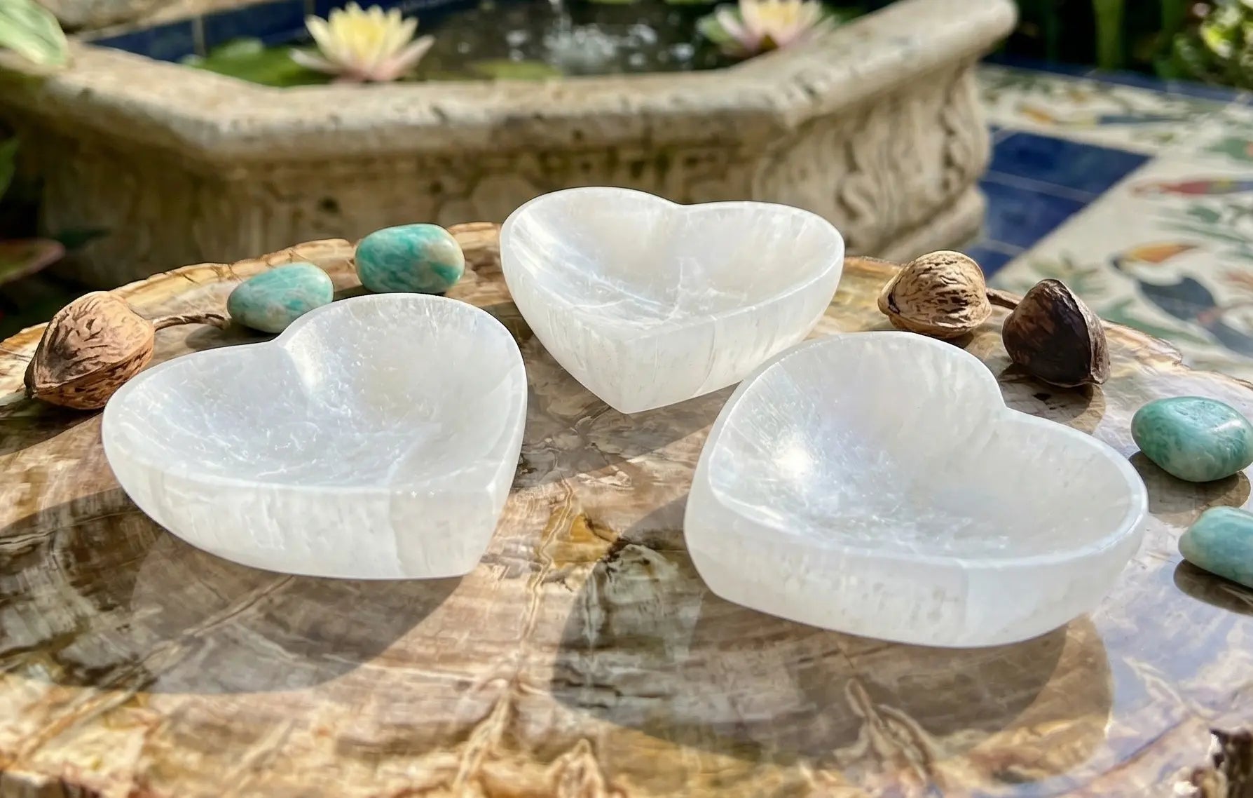 Selenite Satin Spar Crystal Heart Bowl Carving | Home & Living > Spirituality & Religion > Reiki & Chakras | Wiccan Center