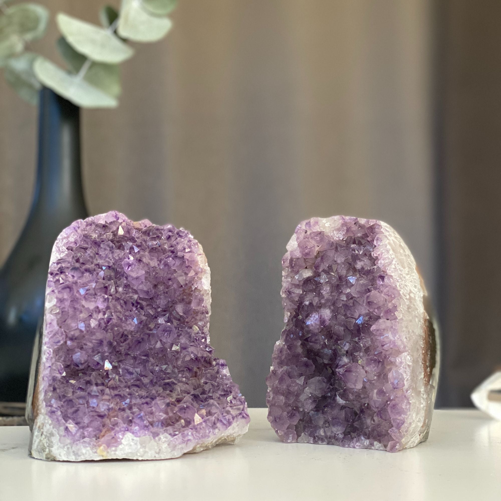 Set of 2 Huge Pieces Galaxy Amethyst Stone (4 Lb weight) | Amethyst Geodes | Wiccan Center