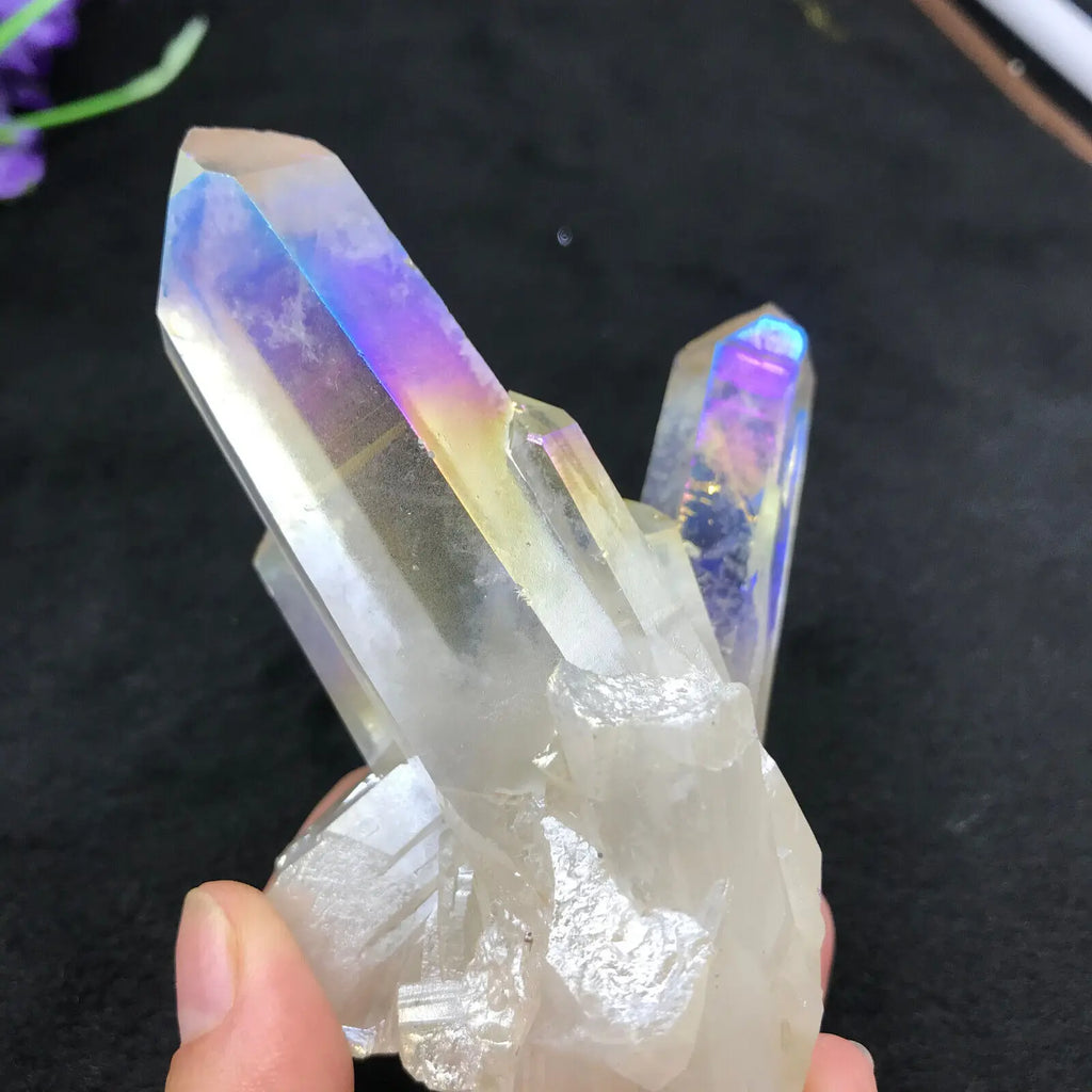 Rainbow Angel Aura Quartz Crystal Cluster | Crystals | Wiccan Center
