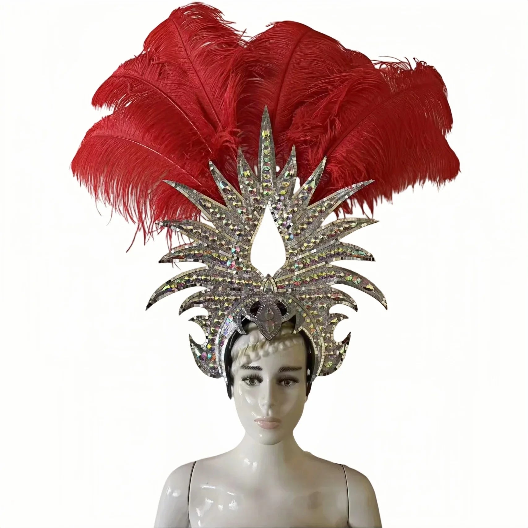 The Stardust Majestic Feather Crown – Carnival & Cabaret Stage Headdress | | Wiccan Center