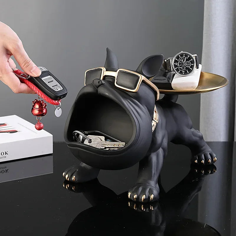 30cm/11.8inch Home Decor Bulldog Figurine Dog Statue Key Storage Box Animal Ornament Resin Craft Art Figurine Puppy Sculpture | | Wiccan Center