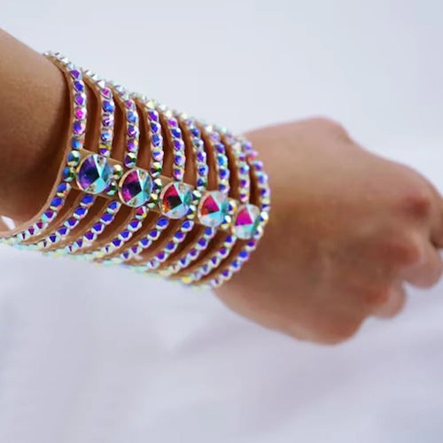 AB Rhinestone Crystal Wrap Tier Cuff | Bracelets | Wiccan Center