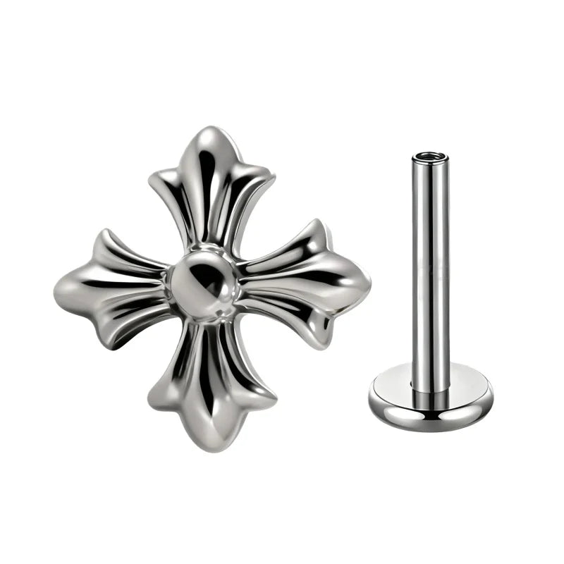 G23 Titanium Cross Lip Piercing 16G Gothic Skull Labret Tragus Helix Cartilage Nose Jewelry Body Piercing Accessory | | Wiccan Center