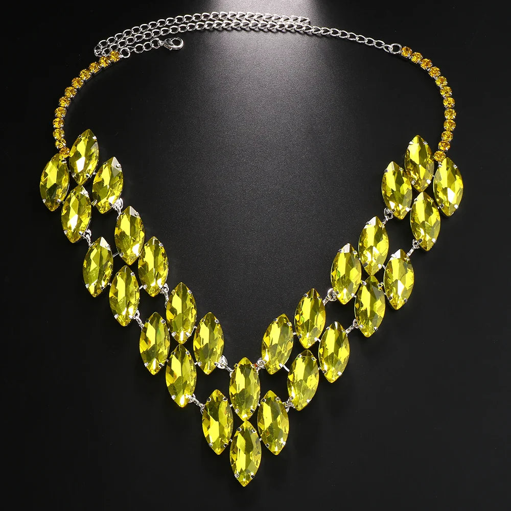 Colored Crystal Rhinestone Statement Crystal Drop | Necklaces | Wiccan Center