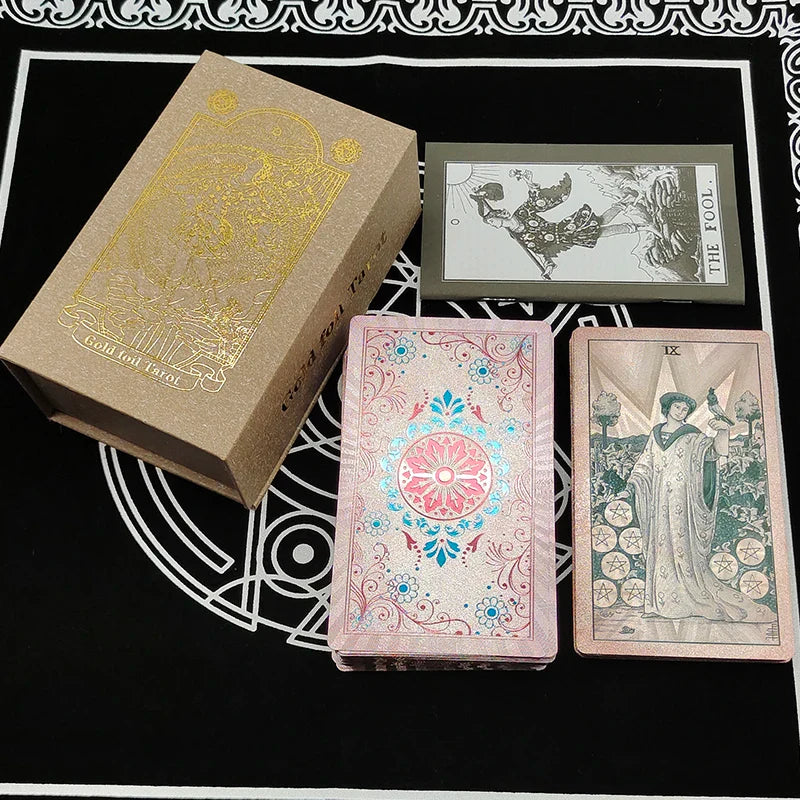 New Plastic Rider Waite Tarot Hot Stamping Gold Foil Tarot Exquisite Board Game Divination Cards For Collection | | Wiccan Center