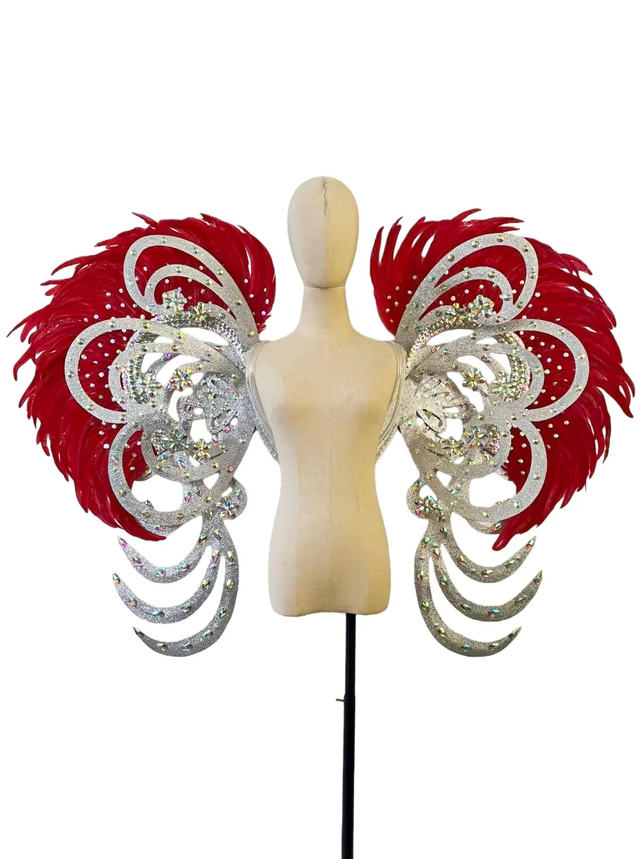 The Stardust Phoenix Wings – Deluxe Feathered Samba Backpiece & Stage Wings