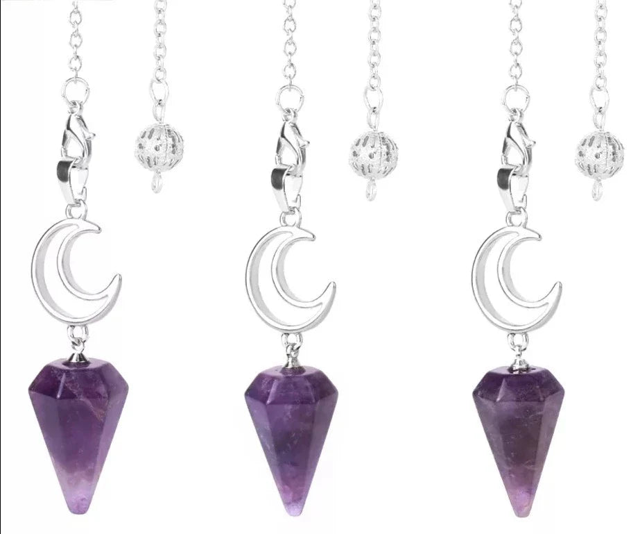 Crystal Crescent Moon Pendulums | Pendulums | Wiccan Center