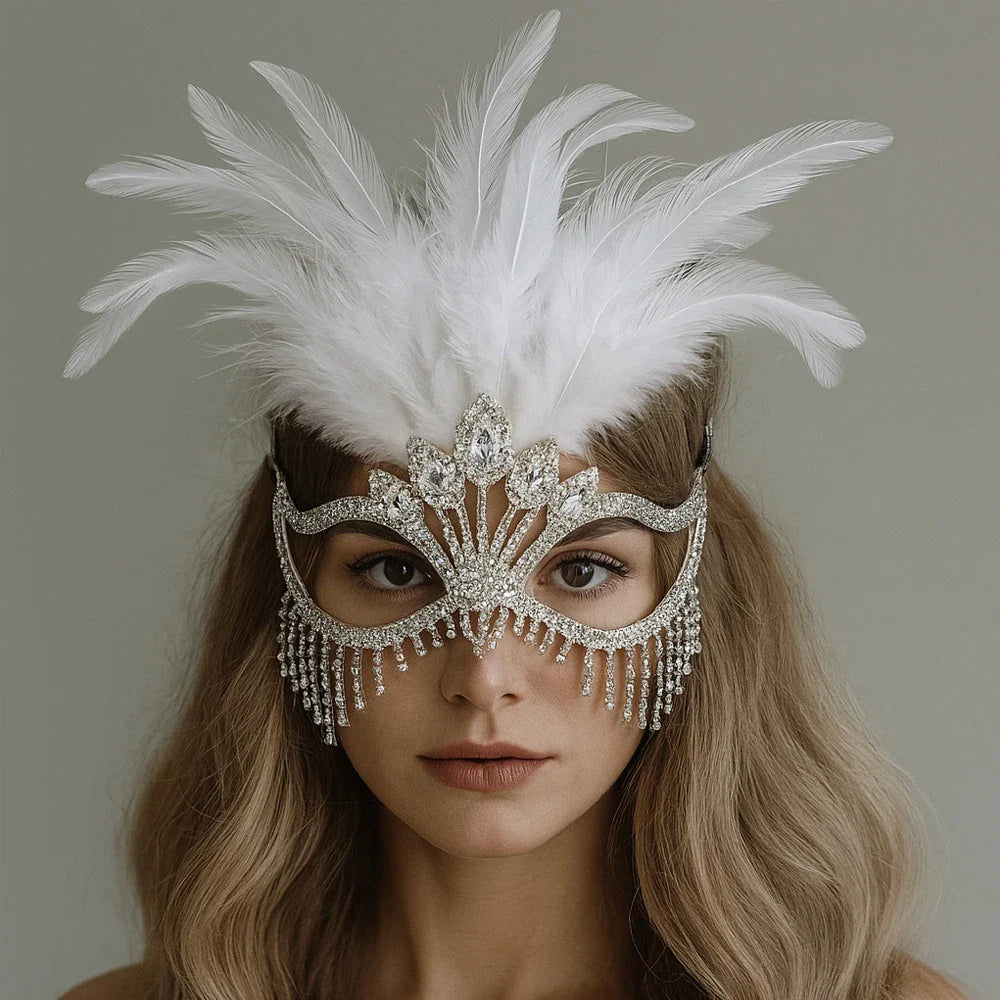 Carnival Feather Masquerade Jewelry Mask | Masks | Wiccan Center