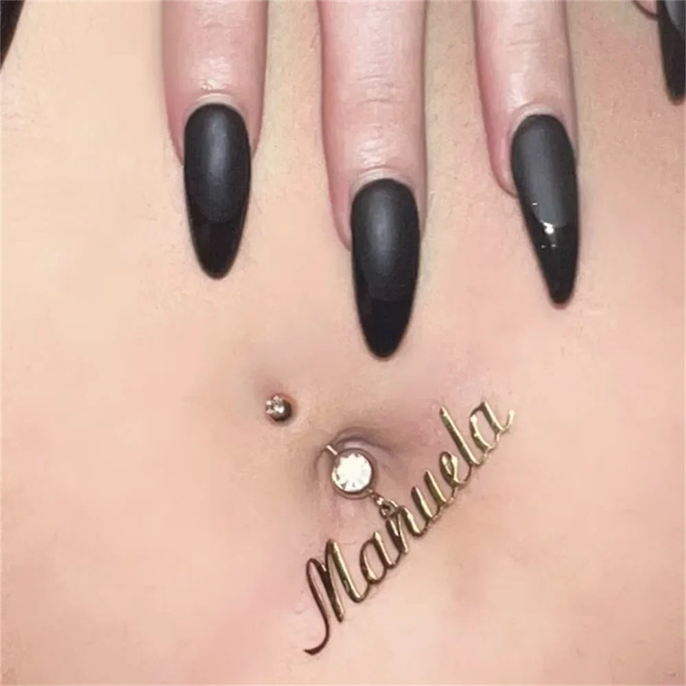 Custom Personalized Sexy Perforation Name Navel Ring Name Navel Ring Crystal Name Navel Ring Fashion Body Jewelry