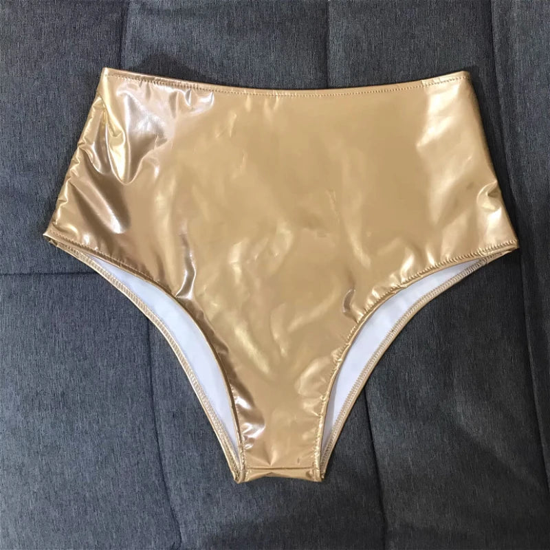 The Stardust Spotlight High-Waist Shorts – Glossy Patent Leather Showgirl Hot Pants | Costume Bottoms | Wiccan Center