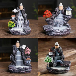 Backflow Incense Holder Waterfall Incense Burner Home Decor Aromatherapy Ornament Incense Cones with Backflow Incense Cones | | Wiccan Center