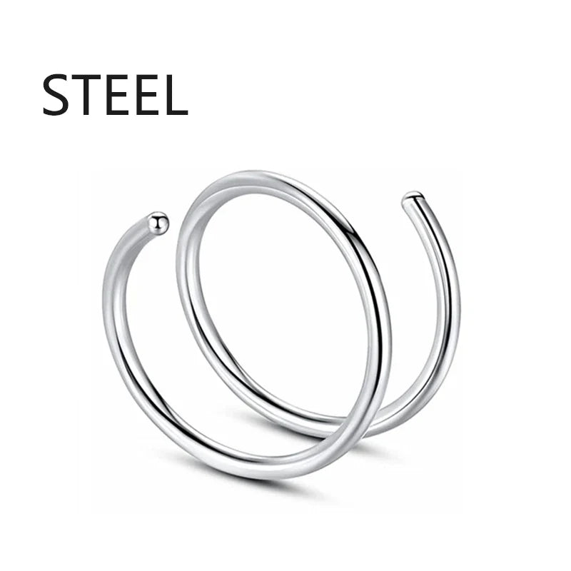 Stainless Steel Magnet Fake Nose Ring Hoop Fake Piercing Hoop Septum Rings For Women Fashion Gothic Rock Body Jewelry Gifts | | Wiccan Center