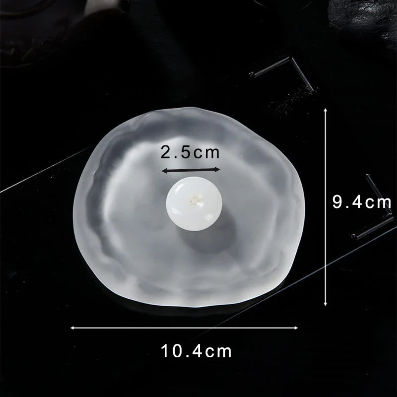 Mini Jade Incense Burner Incense Holder with Glass Incense Plate Ash Catcher Buddhism Supplies Home Decor