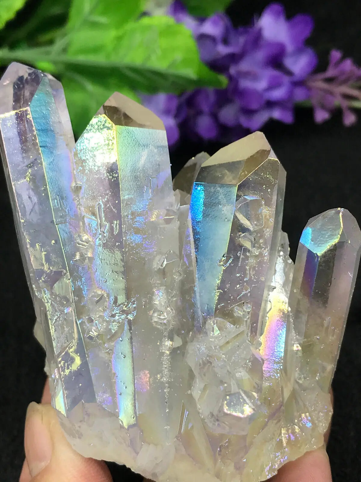 Rainbow Angel Aura Quartz Crystal Cluster | Crystals | Wiccan Center