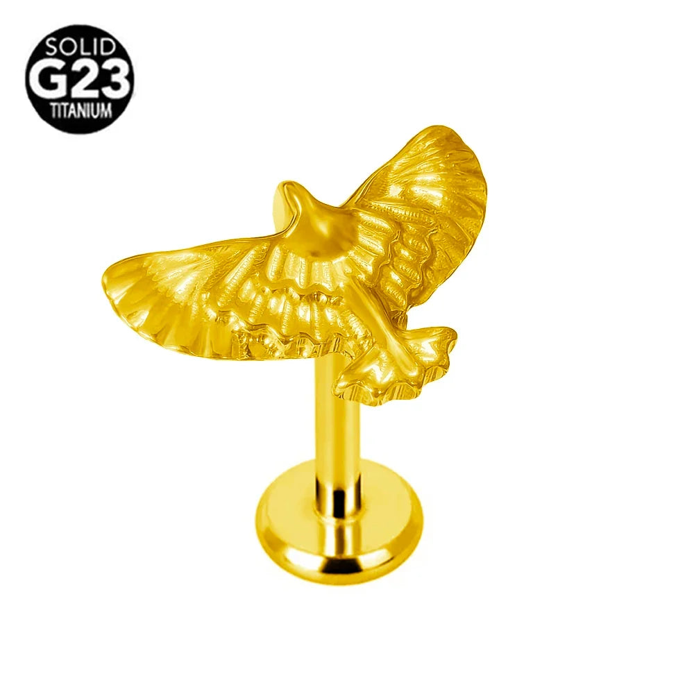 G23 Titanium Snake Bee Feather Labret Piercing 16G Internal Thread Earring Stud Cartilage Helix Body Jewelry | | Wiccan Center
