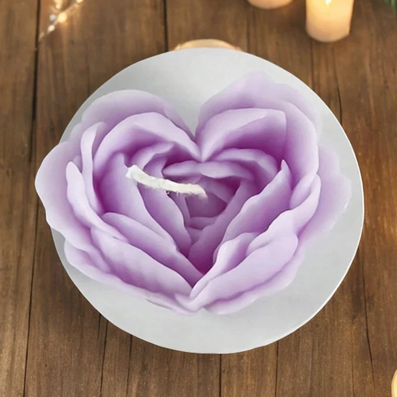 Heart shaped Rose Silicone Candle Mold Soap Resin Handmade Soap Aromatherapy Gypsum Mold
